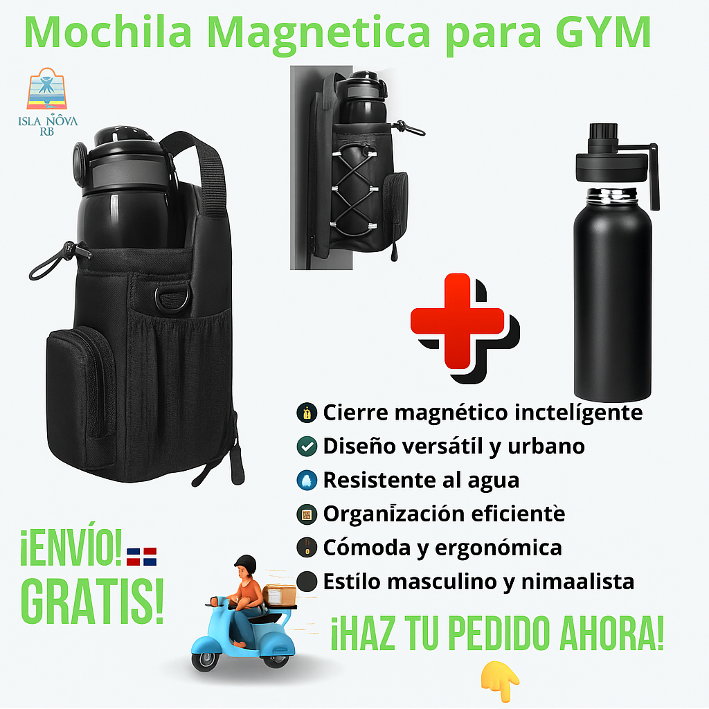Mochila Magnetica para Gimnasio + Termo de Regalo